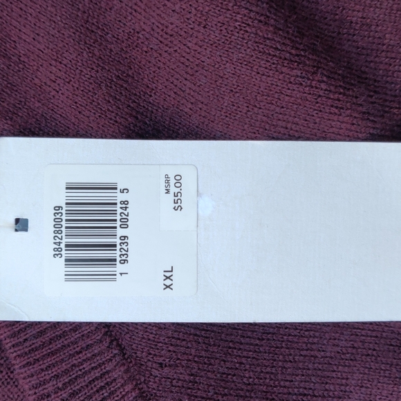 Dockers texture mini diamond V neck sweater color burgundy size XXL - Picture 10 of 12